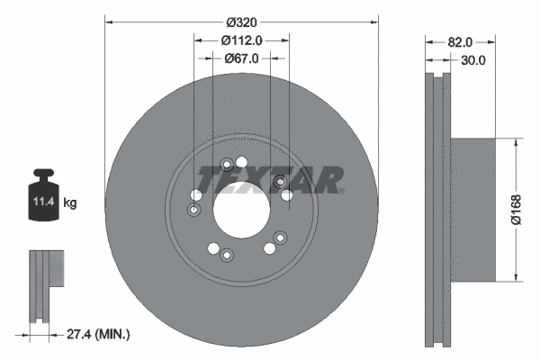 92056603 TEXTAR Тормозной диск (фото 1)