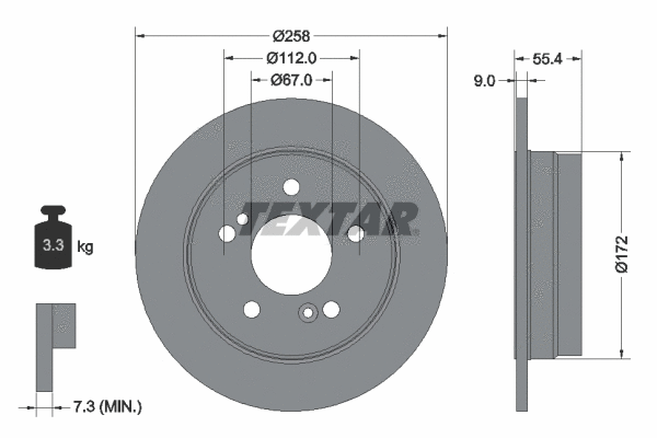 92059500 TEXTAR Тормозной диск (фото 1)