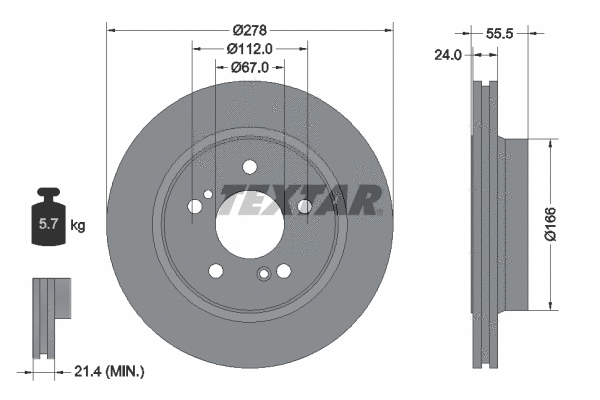 92060100 TEXTAR Тормозной диск (фото 1)