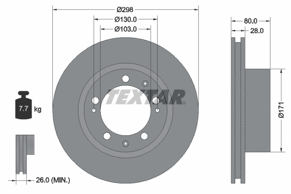 92064605 TEXTAR Тормозной диск (фото 1)