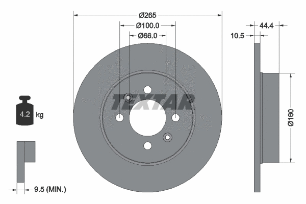92064900 TEXTAR Тормозной диск (фото 1)