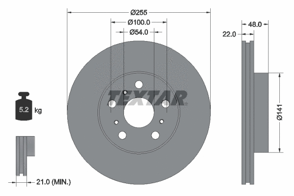 92065800 TEXTAR Тормозной диск (фото 1)