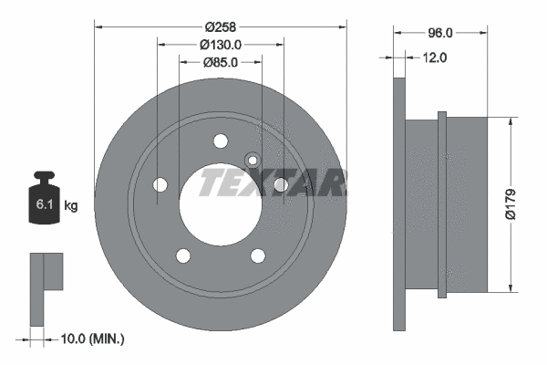 92073400 TEXTAR Тормозной диск (фото 1)