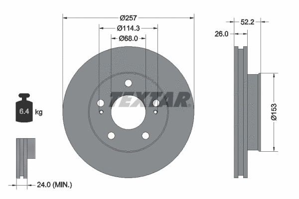 92074800 TEXTAR Тормозной диск (фото 1)