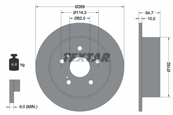 92079300 TEXTAR Тормозной диск (фото 1)