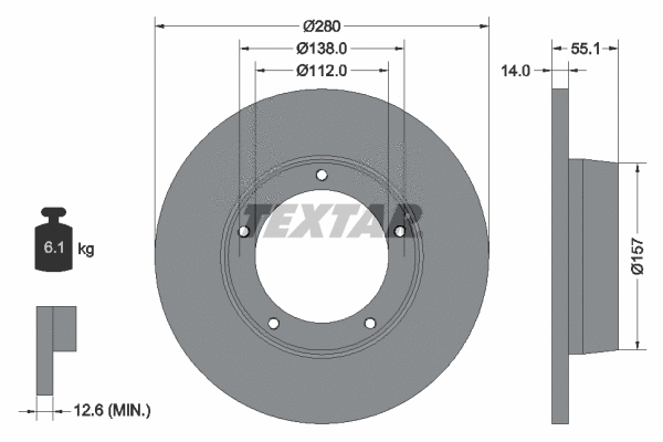 92081100 TEXTAR Тормозной диск (фото 1)