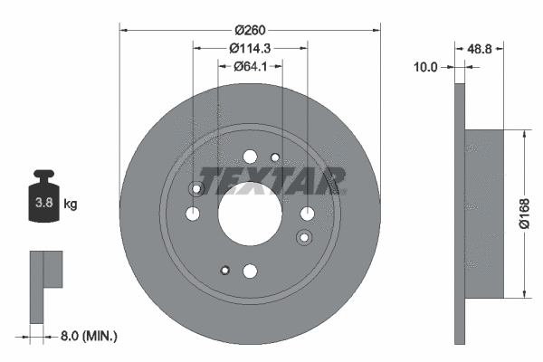 92081700 TEXTAR Тормозной диск (фото 1)