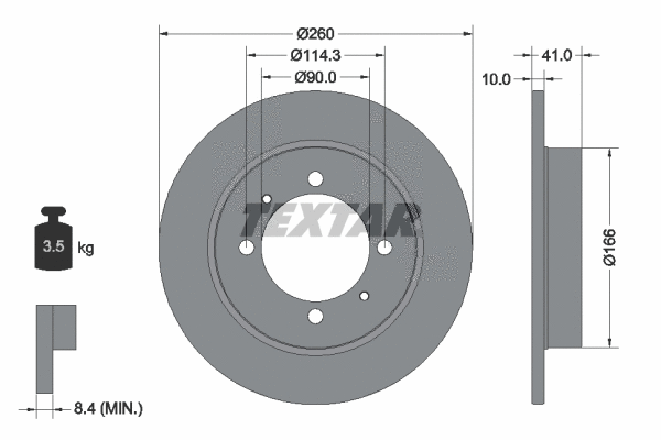 92083003 TEXTAR Тормозной диск (фото 1)