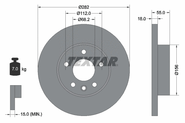 92083700 TEXTAR Тормозной диск (фото 1)