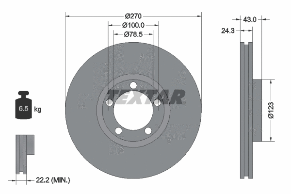 92088200 TEXTAR Тормозной диск (фото 1)