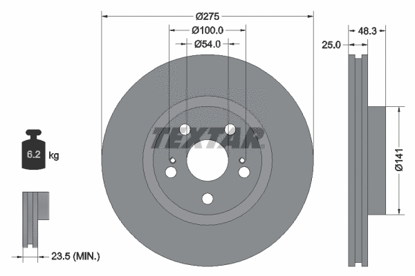 92090600 TEXTAR Тормозной диск (фото 1)