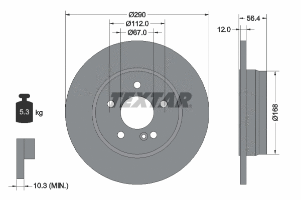 92091100 TEXTAR Тормозной диск (фото 1)
