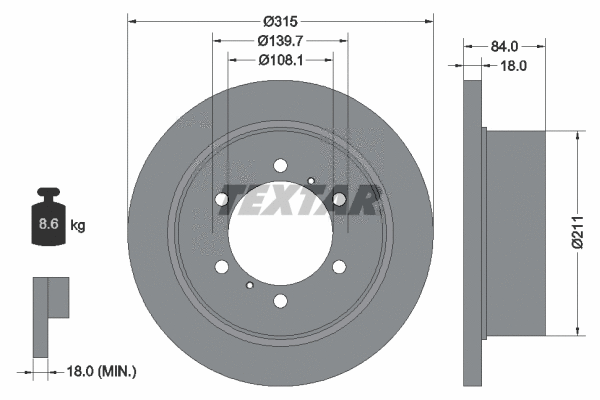 92093100 TEXTAR Тормозной диск (фото 1)