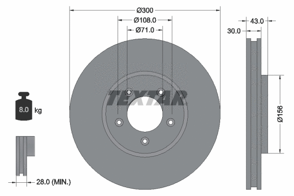 92099005 TEXTAR Тормозной диск (фото 1)