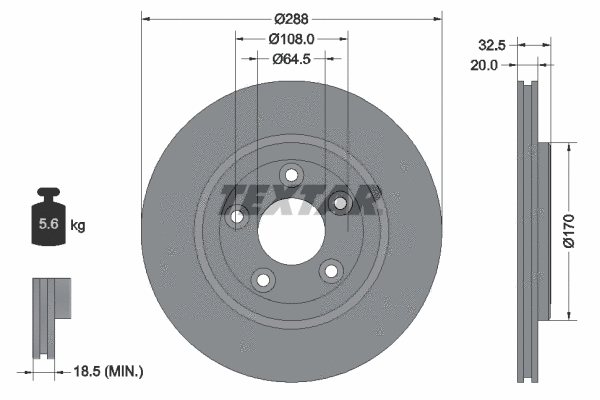 92099103 TEXTAR Тормозной диск (фото 1)