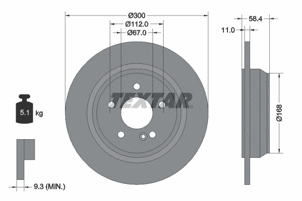 92099400 TEXTAR Тормозной диск (фото 1)