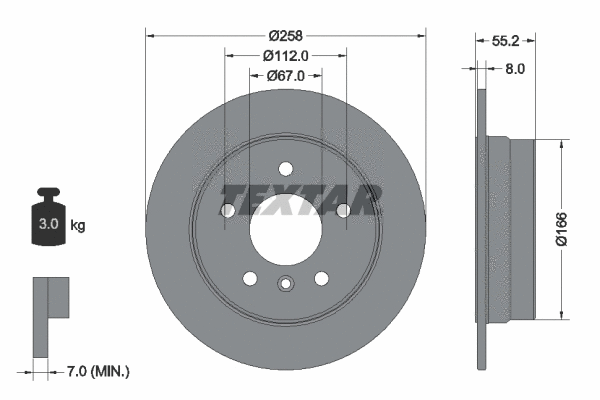 92099700 TEXTAR Тормозной диск (фото 1)
