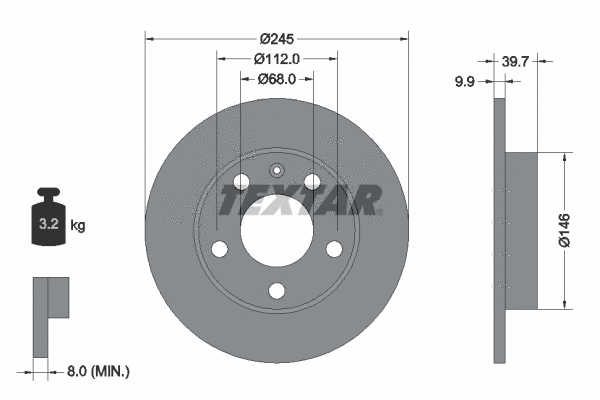 92106200 TEXTAR Тормозной диск (фото 1)