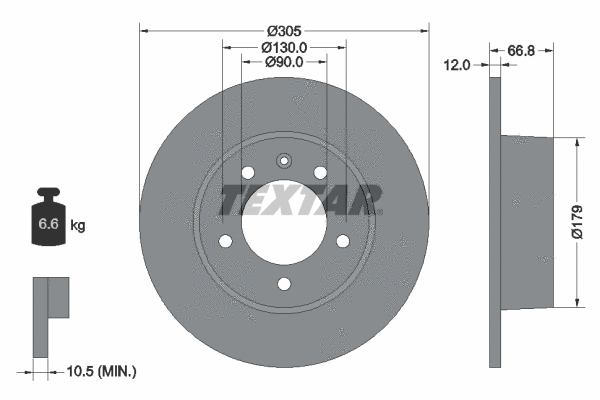 92111203 TEXTAR Тормозной диск (фото 1)