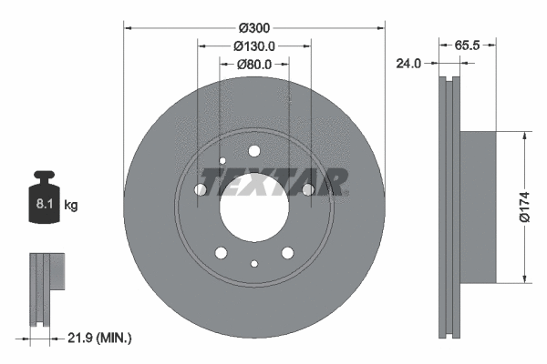 92116700 TEXTAR Тормозной диск (фото 1)