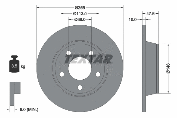 92117300 TEXTAR Тормозной диск (фото 1)