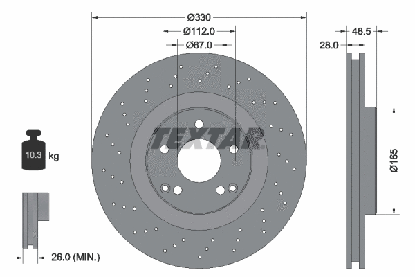 92119803 TEXTAR Тормозной диск (фото 1)