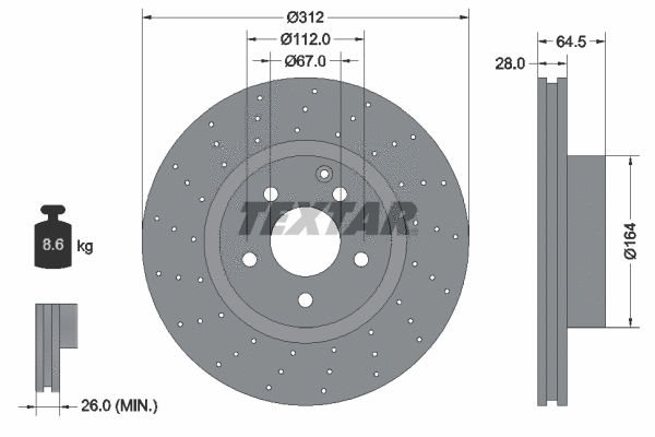 92120100 TEXTAR Тормозной диск (фото 1)