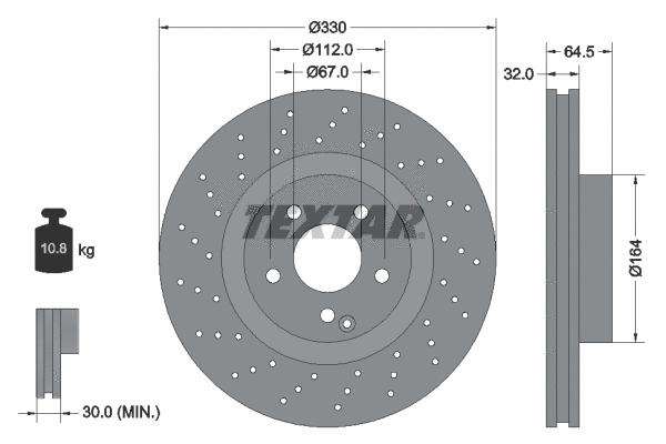 92120205 TEXTAR Тормозной диск (фото 1)