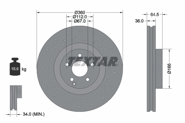 92120300 TEXTAR Тормозной диск (фото 1)