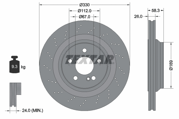 92120400 TEXTAR Тормозной диск (фото 1)