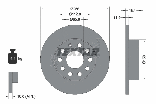 92121100 TEXTAR Тормозной диск (фото 1)