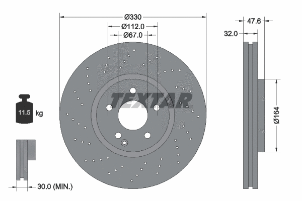 92124100 TEXTAR Тормозной диск (фото 1)