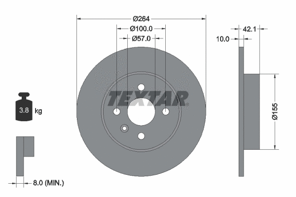92124700 TEXTAR Тормозной диск (фото 1)