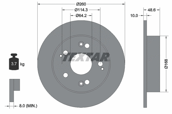 92125100 TEXTAR Тормозной диск (фото 1)
