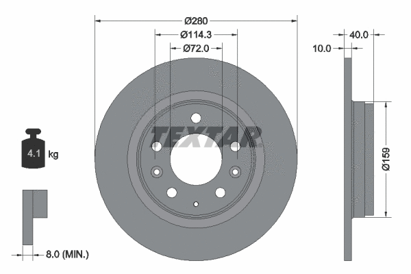 92125603 TEXTAR Тормозной диск (фото 1)