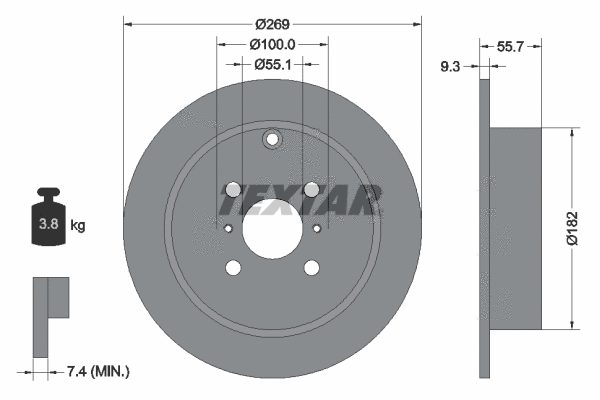 92126200 TEXTAR Тормозной диск (фото 1)