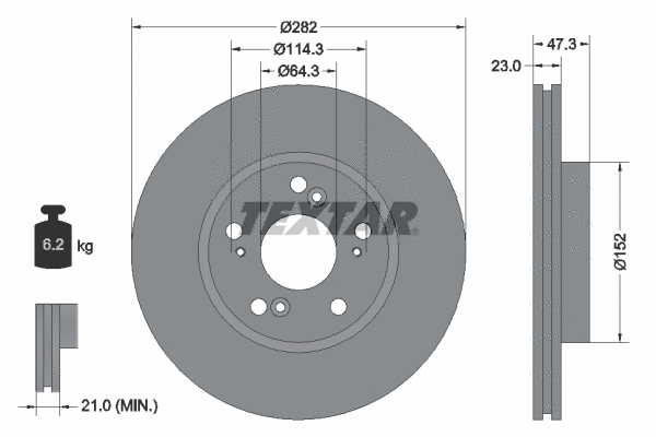 92128400 TEXTAR Тормозной диск (фото 1)
