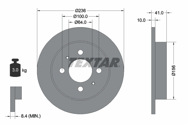 92128600 TEXTAR Тормозной диск (фото 1)