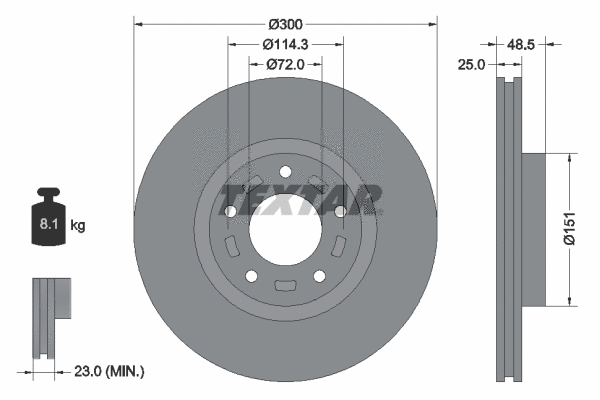 92130400 TEXTAR Тормозной диск (фото 1)