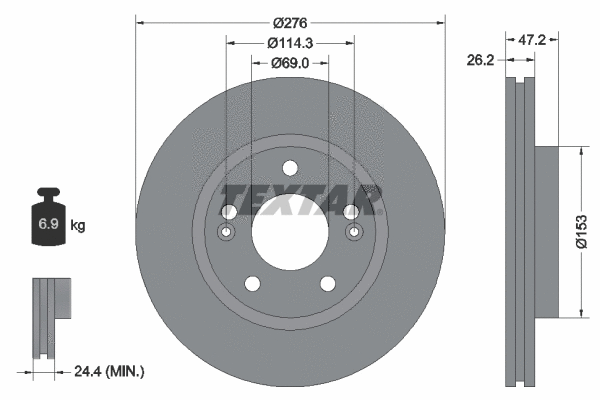 92131000 TEXTAR Тормозной диск (фото 1)