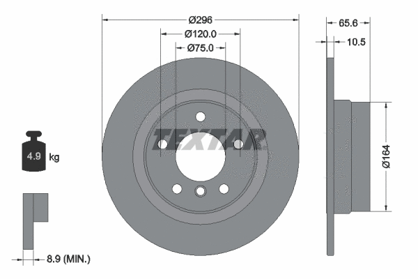 92133100 TEXTAR Тормозной диск (фото 1)