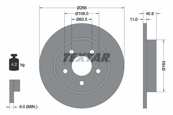 92133703 TEXTAR Тормозной диск (фото 1)