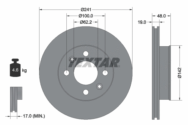 92134100 TEXTAR Тормозной диск (фото 1)