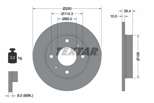 92134900 TEXTAR Тормозной диск (фото 1)
