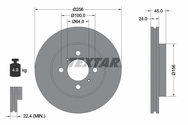 92135000 TEXTAR Тормозной диск (фото 1)