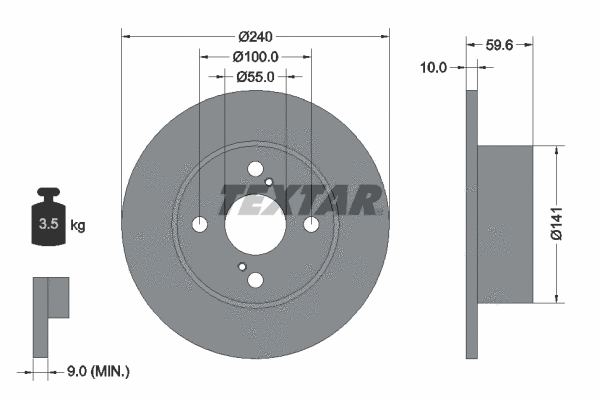 92136000 TEXTAR Тормозной диск (фото 1)