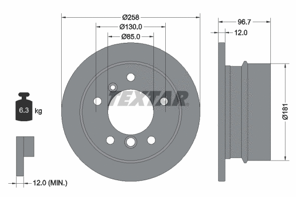 92137500 TEXTAR Тормозной диск (фото 1)