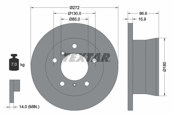 92137600 TEXTAR Тормозной диск (фото 1)