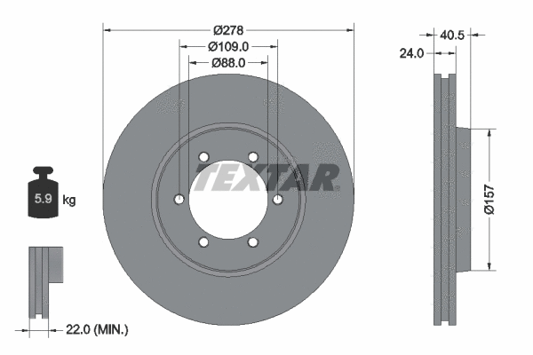 92138400 TEXTAR Тормозной диск (фото 1)