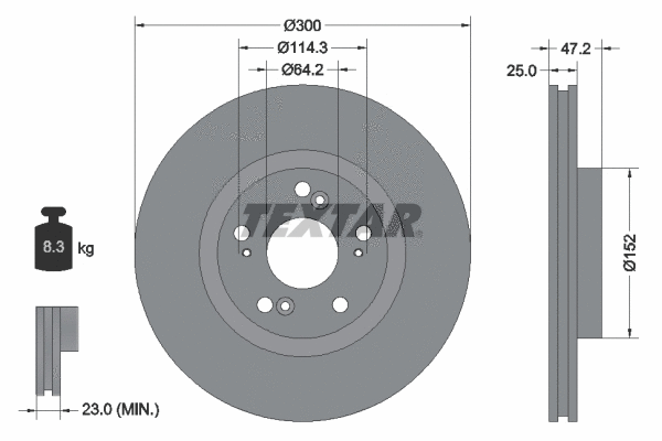 92140903 TEXTAR Тормозной диск (фото 1)